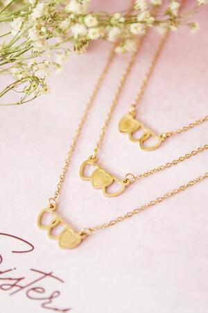 Necklace Three SisterS Gold Stainless Steel h5 Immagine3